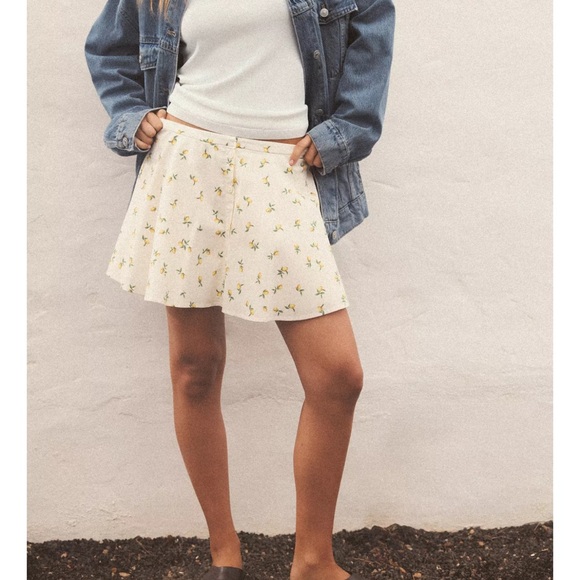 Zara Lemon Print Skirt Size XS - Picture 4 of 5